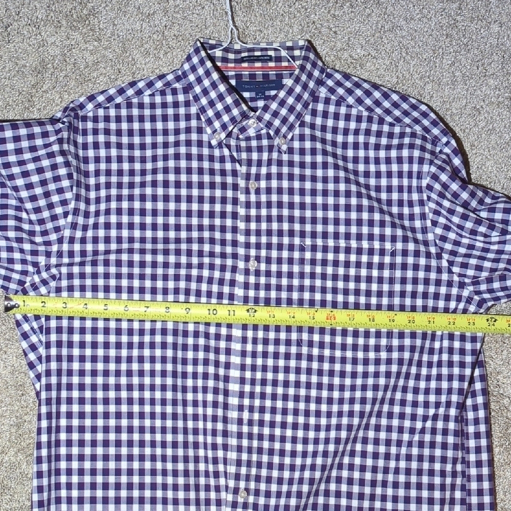 Tommy Hilfiger Navy and White Checkered Dress Shirt - Picture 6 of 8
